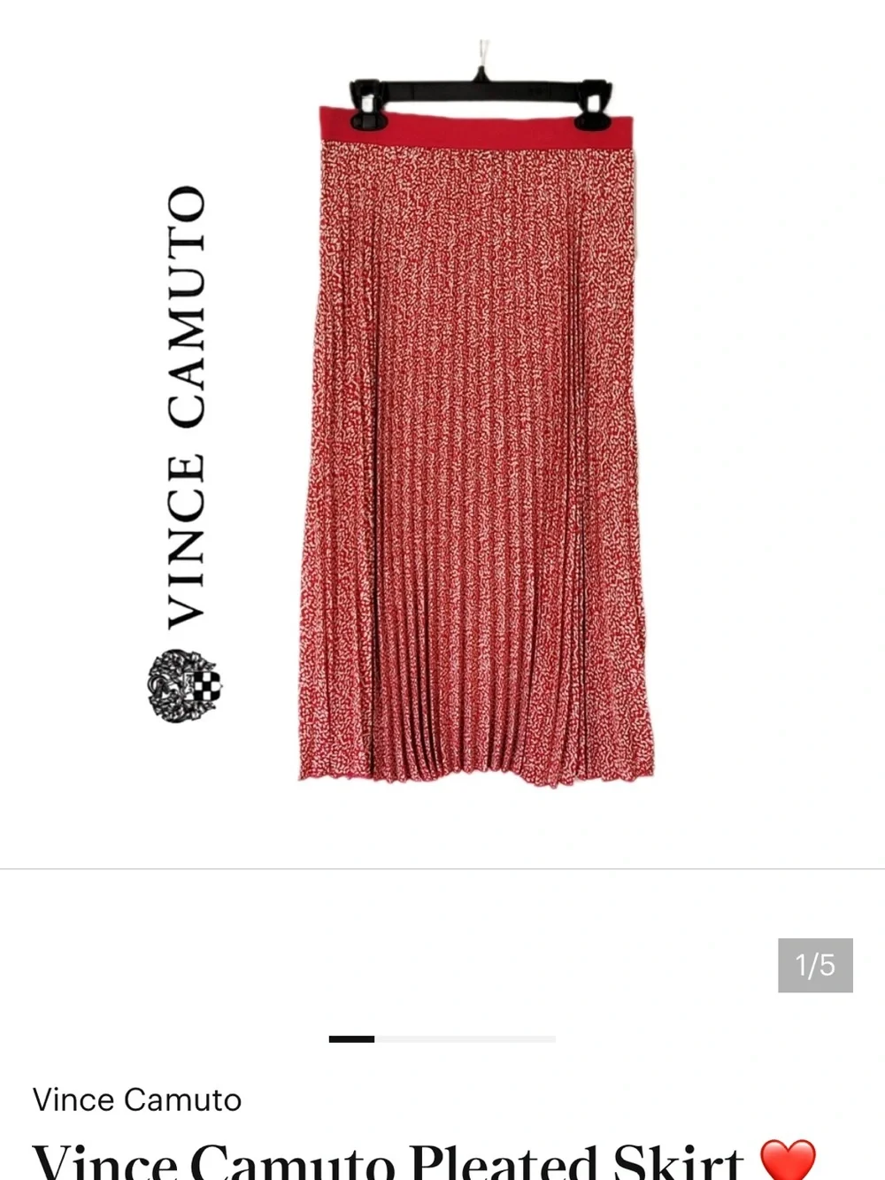 Vince Camuto Pink Pleated Midi Skirt Sz Large - Picture 2 of 4